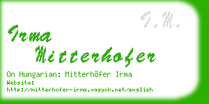 irma mitterhofer business card