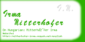 irma mitterhofer business card